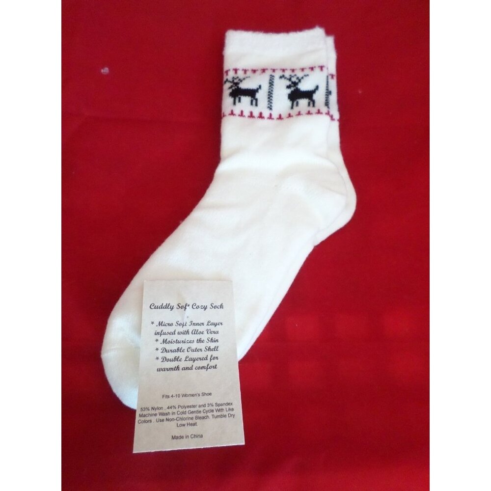 1 Pair Cozy Double Layer Aloe Infused Women Crew Cuddly Comfy Soft Sock 4-10